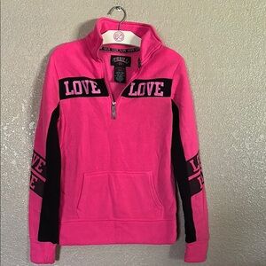 Trill 94 small sweater Pink LOVE Quarter-Zip Pullover